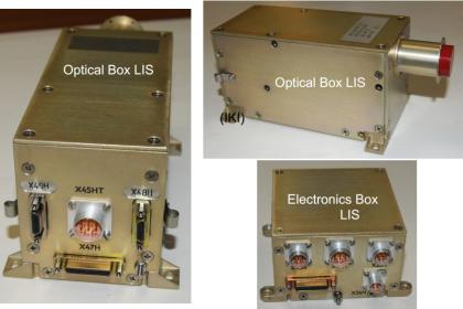 Оптический блок (ОБ) ЛИС (слева и вверху) и блок электроники (БЭ) ЛИС (справа внизу) со снятыми крышками
